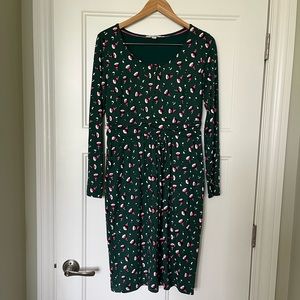 Boden NWOT floral long sleeve jersey dress 8L